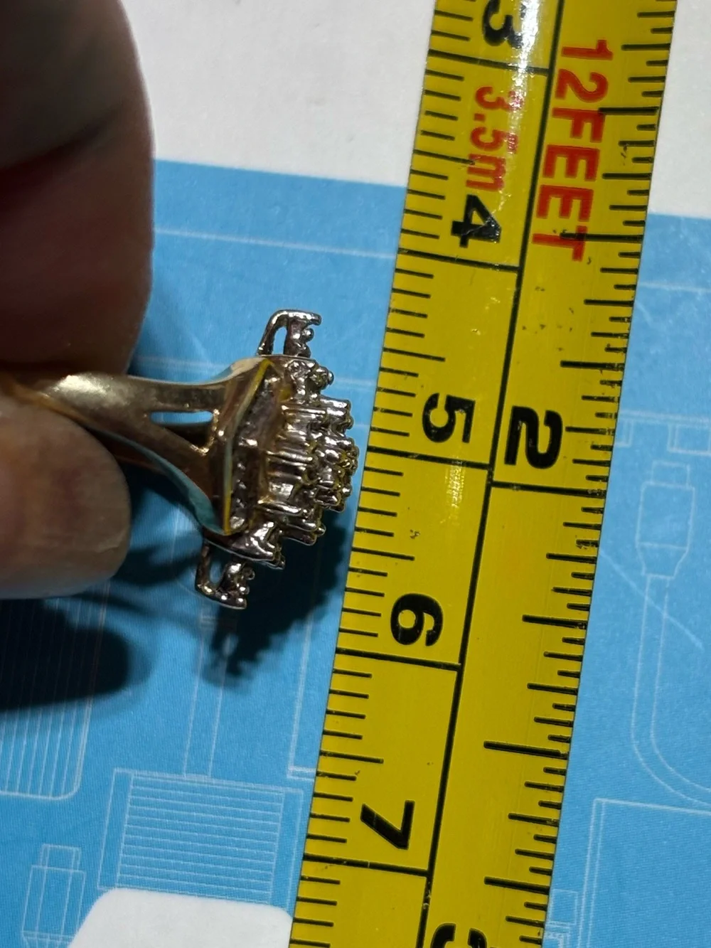 Vintage 10K Gold & Diamond Cocktail Ring